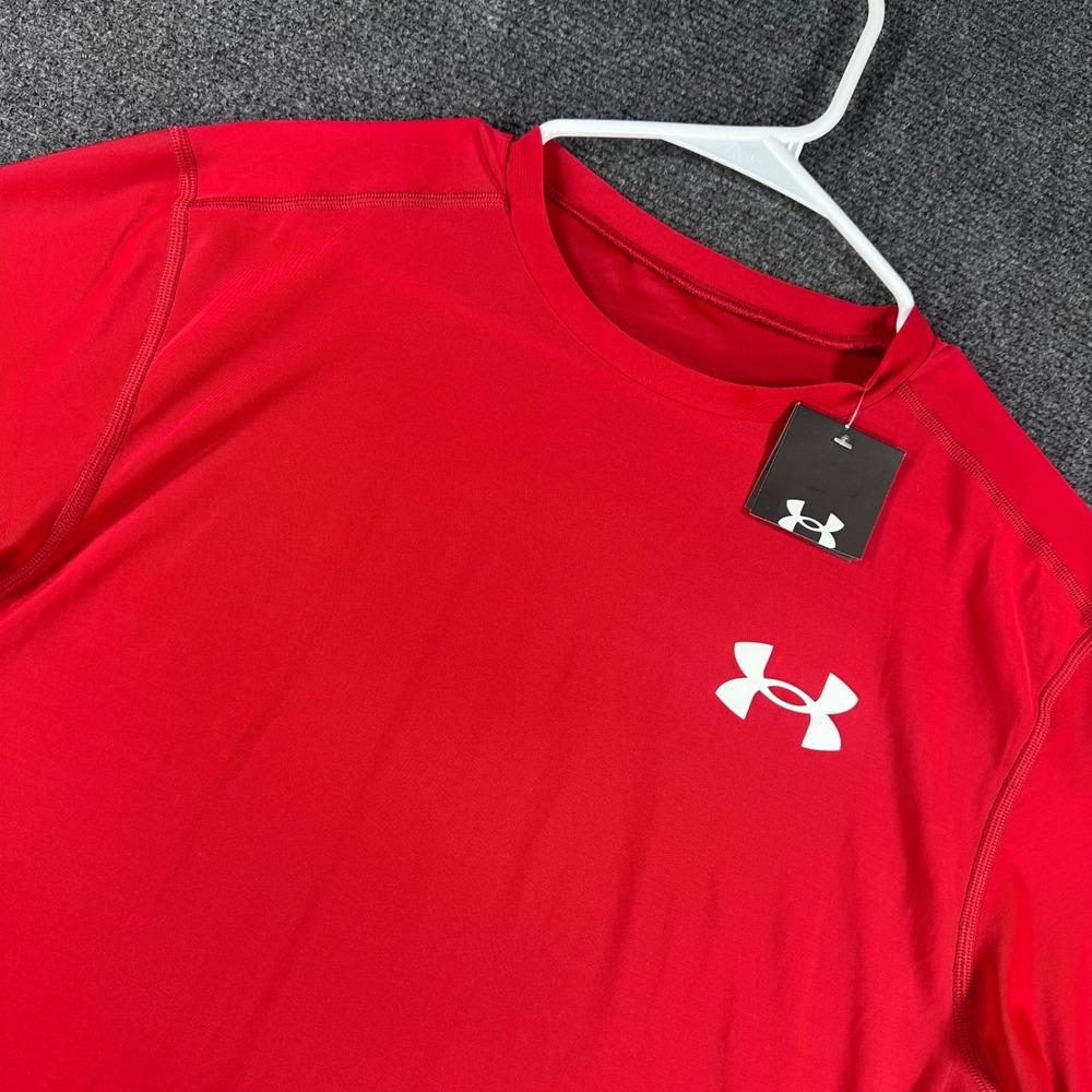 Under Armour Compression Shirt Mens XL Extra Large Red HeatGear Short Sleeve NWT